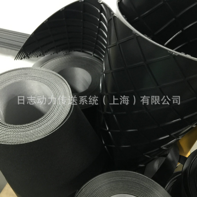 PVC輸送帶 黑色格子紋 齒接環(huán)形輸送帶 對(duì)齒大圖
